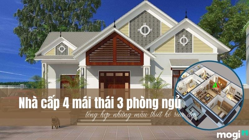 1001+ Mẫu Nhà Cấp 4 Mái Thái 3 Phòng Ngủ Siêu Hiện Đại Mới Nhất 2022 | Mogi